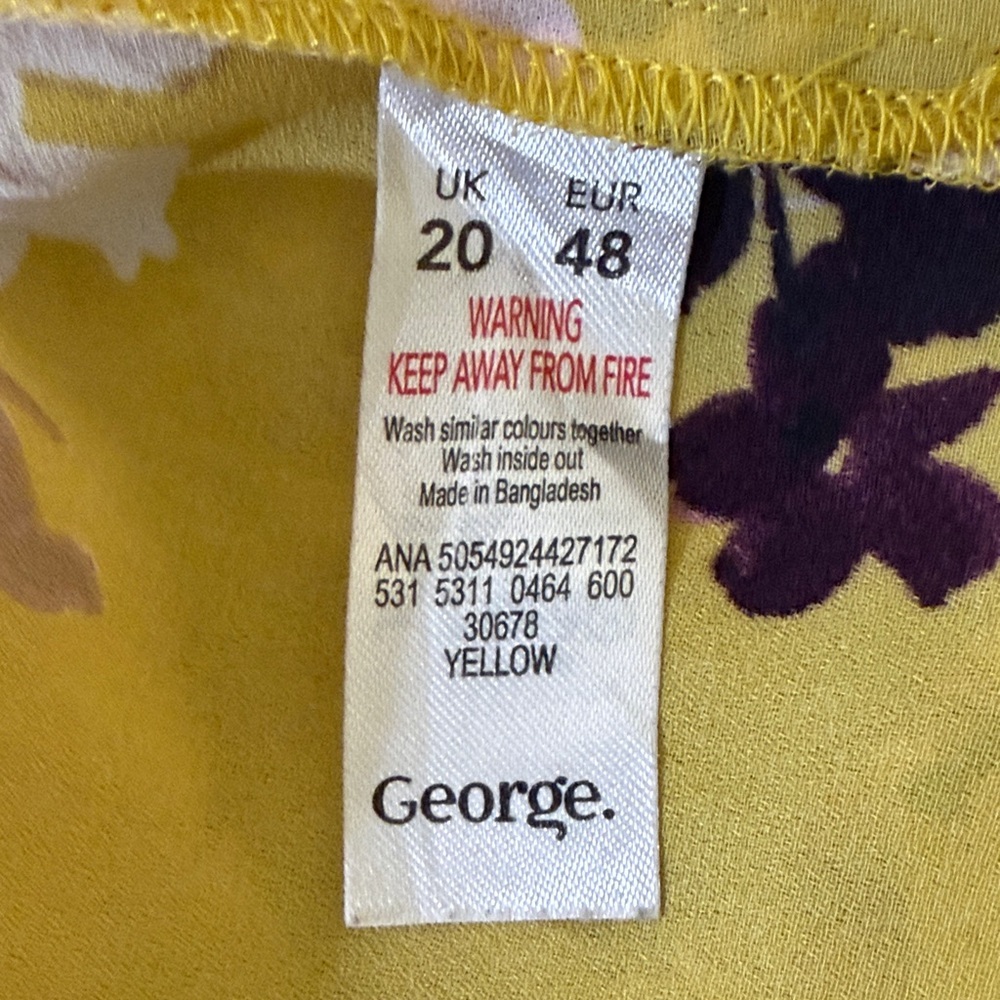 George Women's Top Floral short sleeve blouse Size 16-18 - Picture 8 of 8